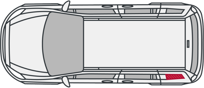 Auto hinteres Dreieck Karosserie links beschädigt