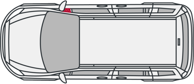 Auto Beschädigte Scheibe vorderes Dreieck rechts